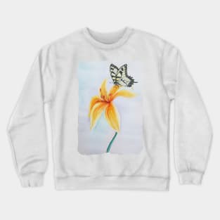 Watercolor Botanical Eastern Tiger Swallowtail Butterfly Crewneck Sweatshirt